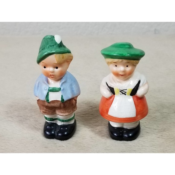 German Boy & Girl Salt & Pepper Shaker Set Dining German Boy Girl